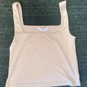 Light pink square neck tank top